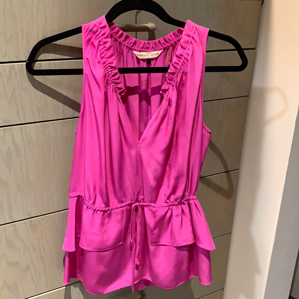 Hot pink silk top